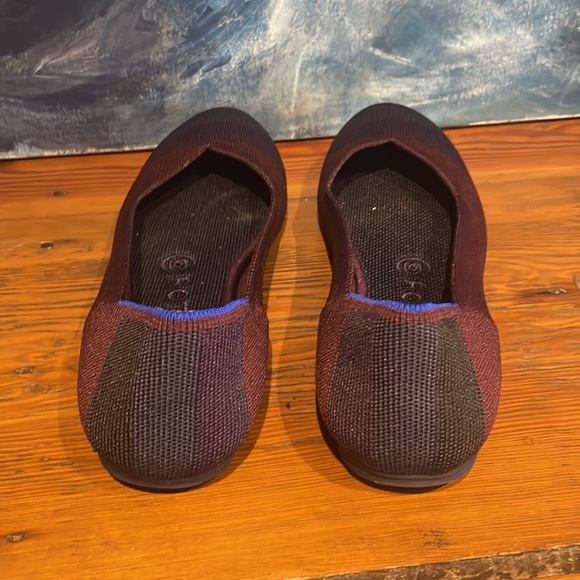 Rothy's The Flat Blackberry Captoe Ombre Striped Colorblock Pattern Size 8 - Picture 4 of 7